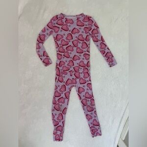 Posh Peanut Pink Heart BFF One-Piece Footie